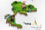 Travel Guide illustrated map of Thailand attractions